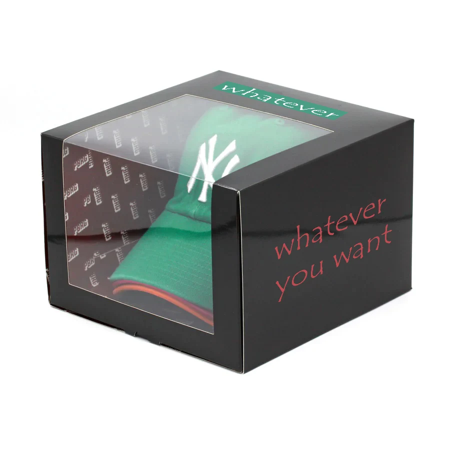 Custom Logo Eco Friendly Paper Baseball Hat Boxes Packaging Baseball Window Gift Box For Magnetic Paper Foldable Gift Box