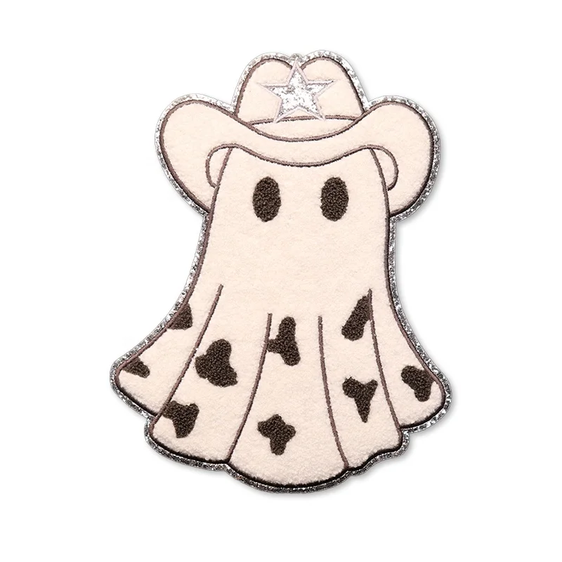 Wholesale Custom Glitter Patches Embroidered Large Logo Design Sew On Embroidery Chenille Patches Iron On