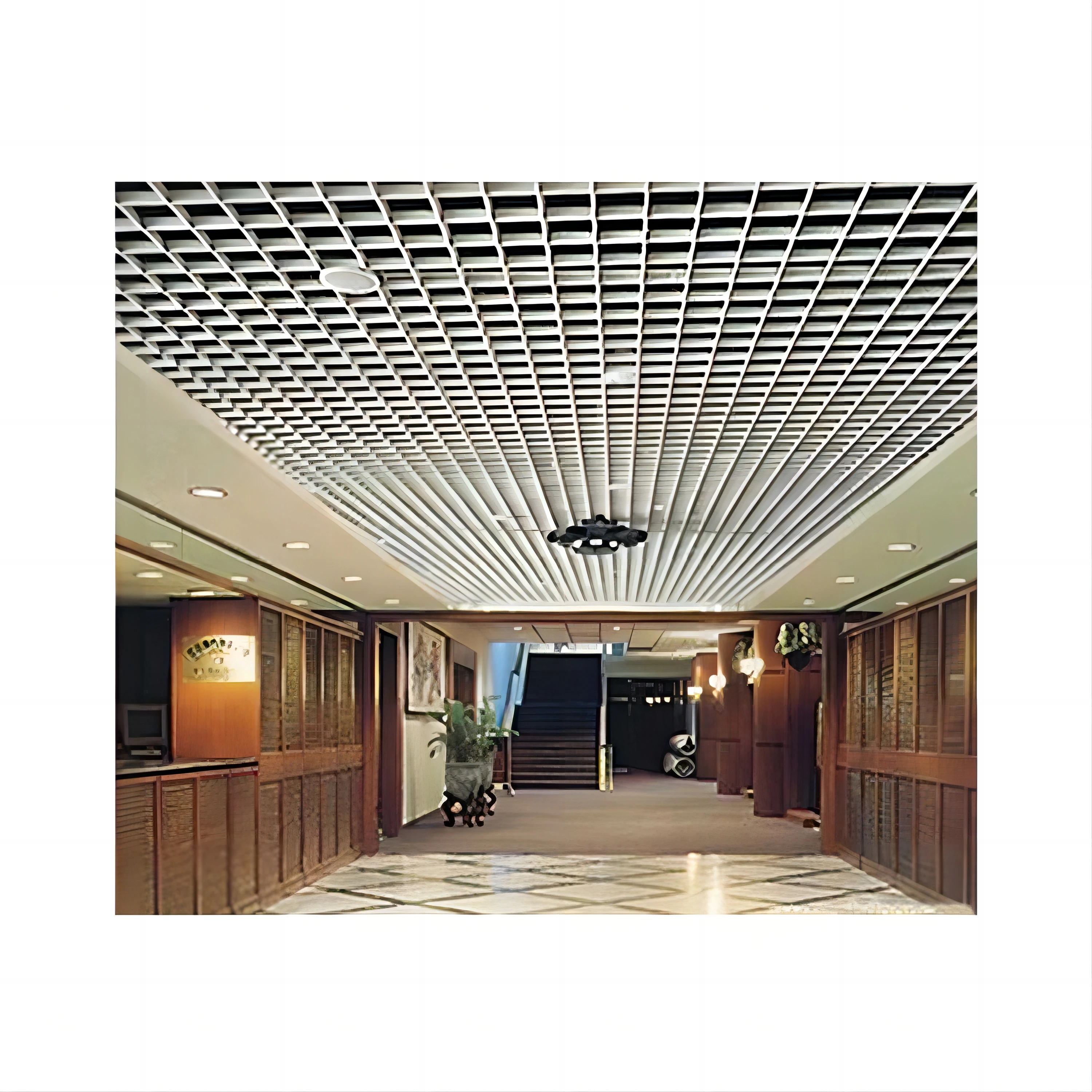 Shopping Mall Heat Insulation aluminum grille ceiling grid tile manufacture Suspended Aluminum Open Cell/Grill Ceiling