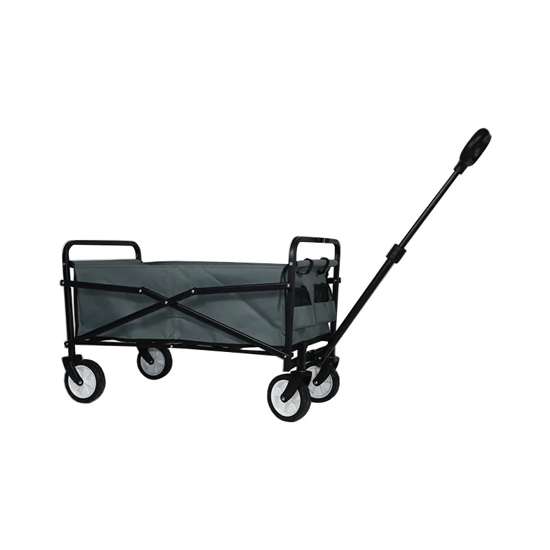 Collapsible Folding Utility Wagon Cart Folding Rod Small Wheels Folding Wagon For Beach Camping Outdoor Travel
