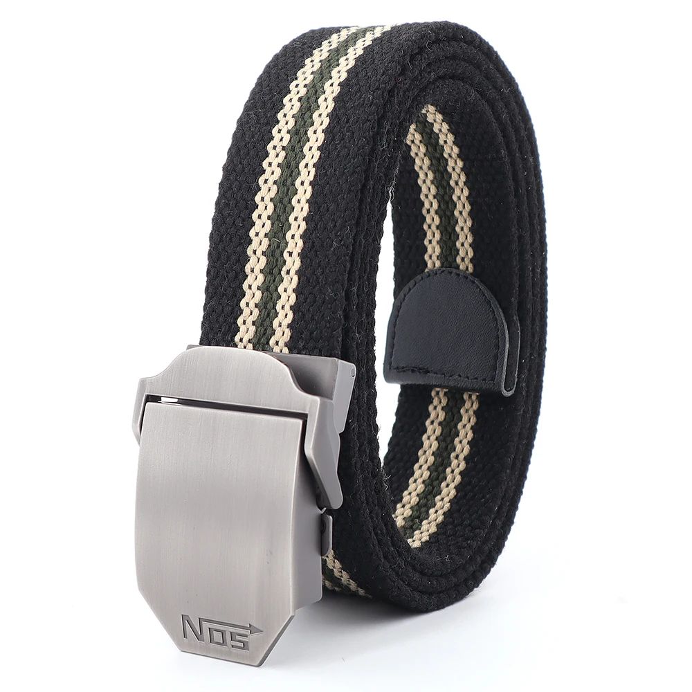 Wholesale outdoor sports environmental protection cotton webbing canvas metal buckle lightweight breathable mountaineering belt