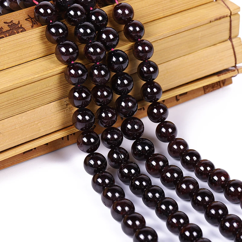 
High quality Natural stone beads red garnet round beads for DIY jewelry making (YSA027) 