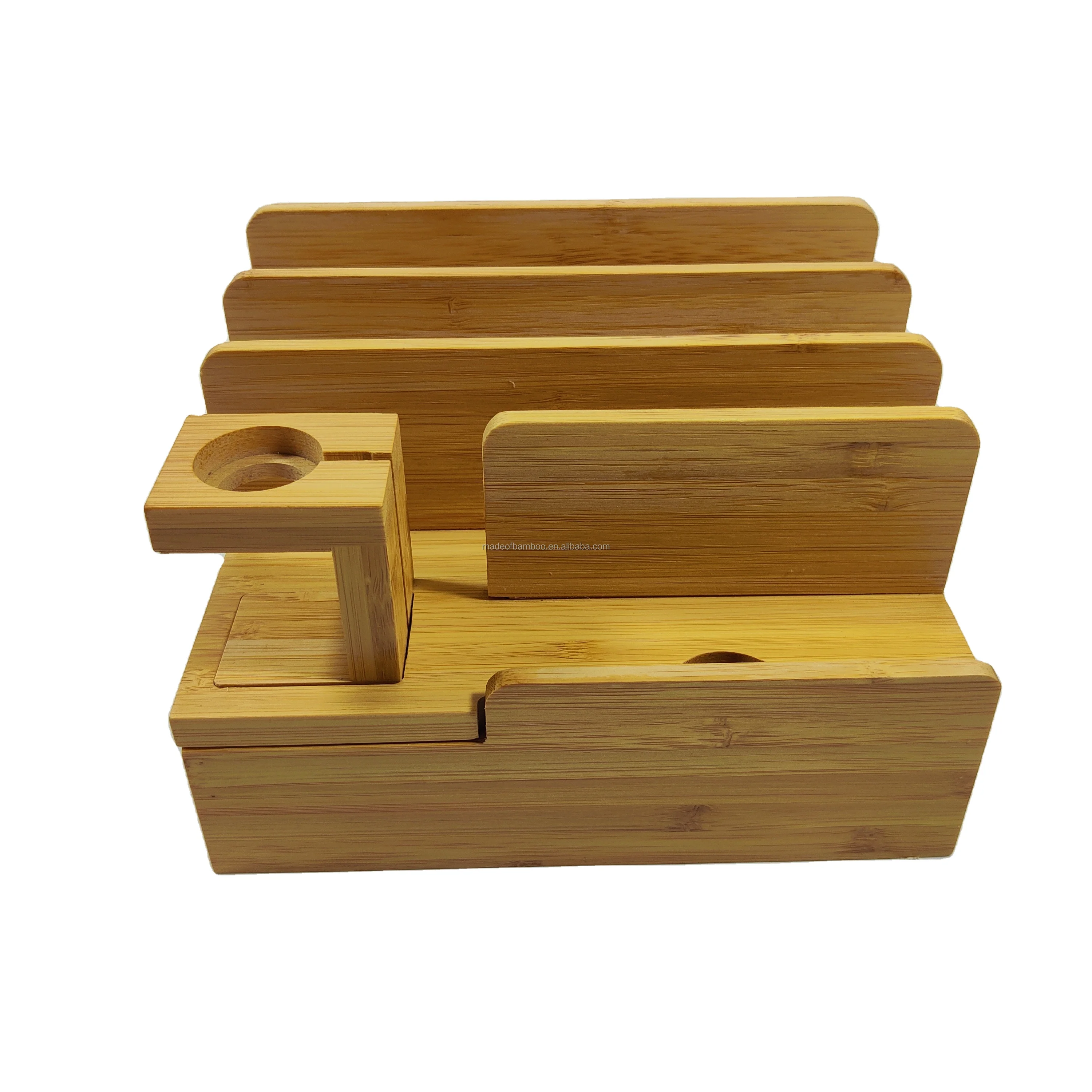 Bamboo Desk File Mail Organizer Countertop, 4 Slots  Desktop Folder Sorter Holder for Doc.Letter Envelope Tray Organizer