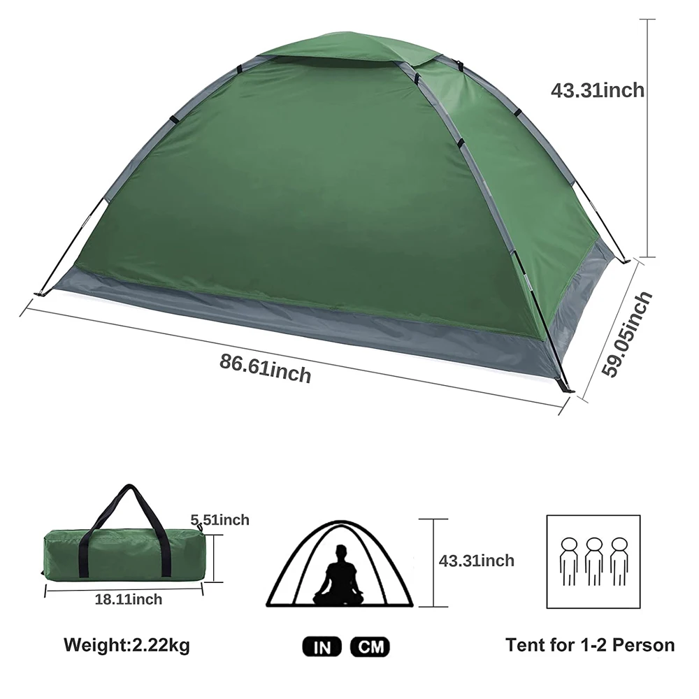 190T polyester hot selling waterproof camping folding  tent 2 person