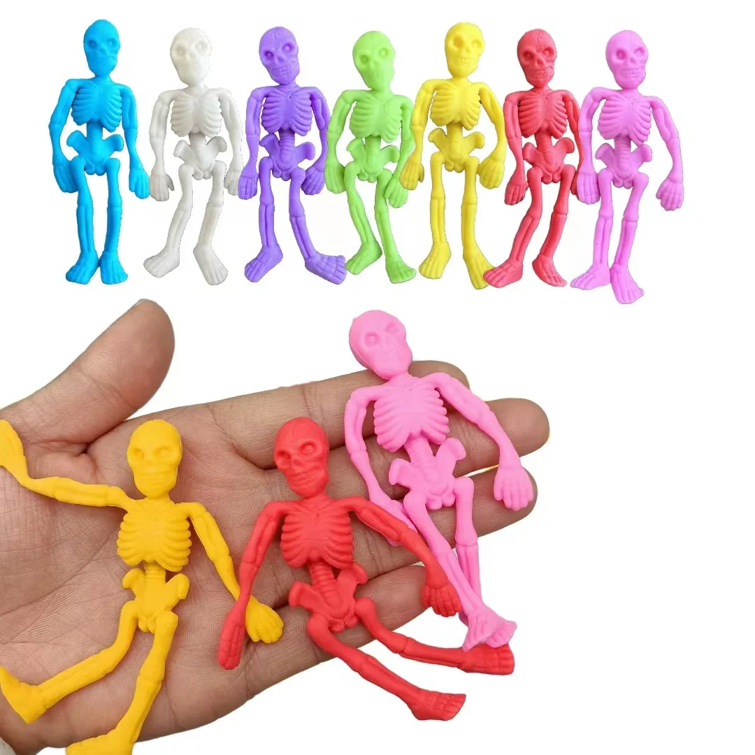 Factory Wholesale TPR Soft Rubber Toys Human Skeleton  Elastic Telescopic Toys