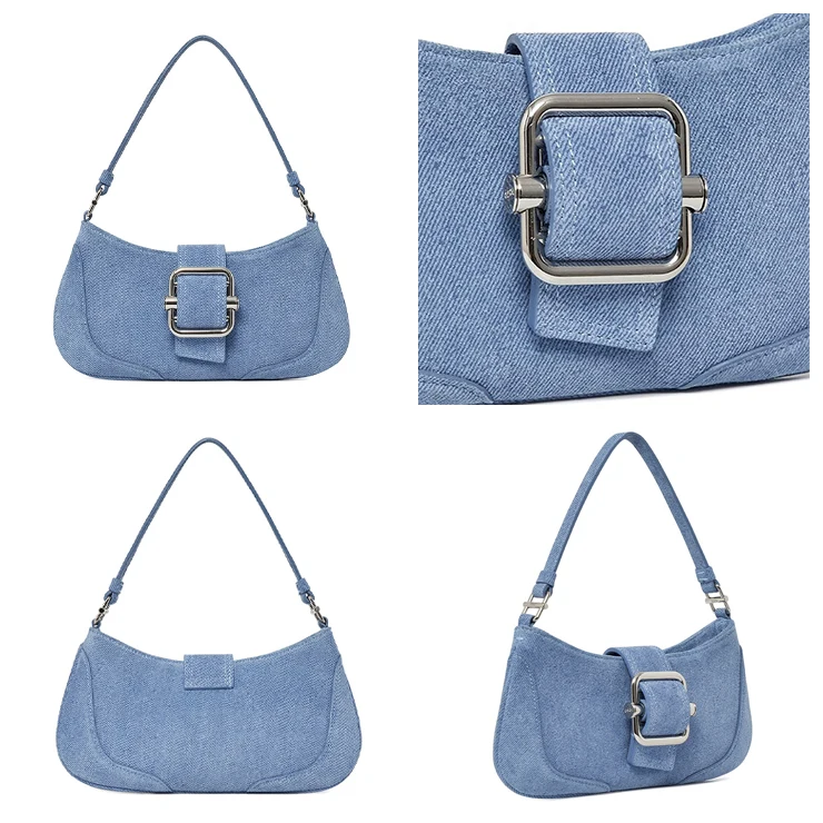 Manufacturer Wholesale Custom Denim Bags Women Unique Clutch Shoulder Bags Fashion Luxury Designer Purses and Handbags