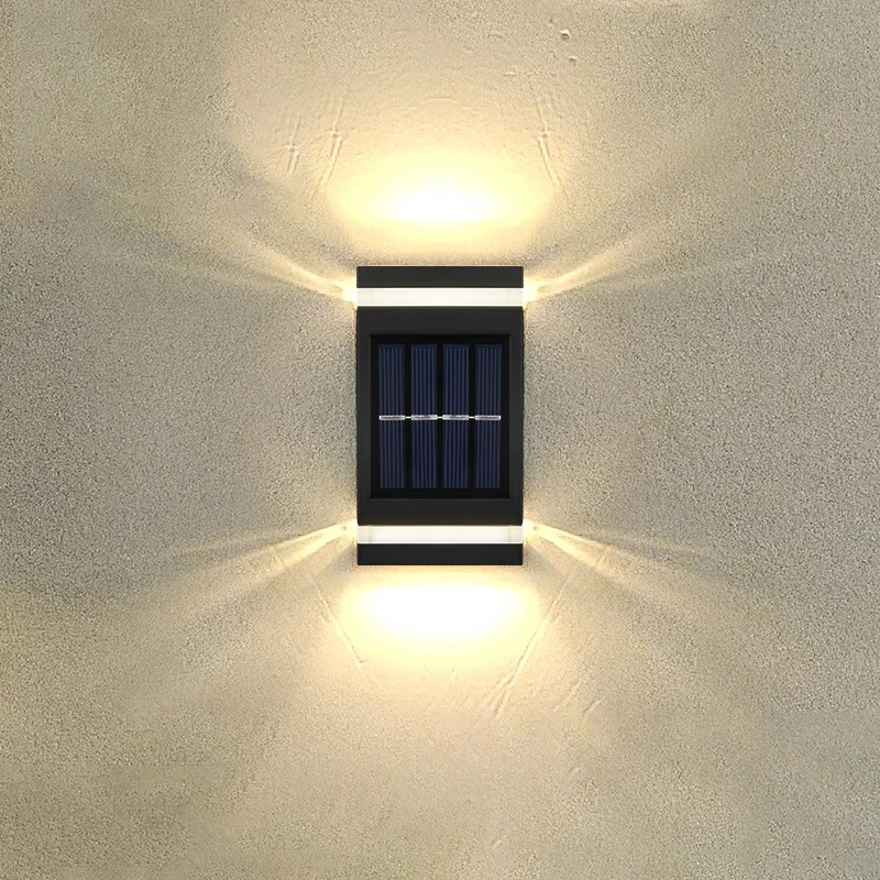 Solar Wall Light Outdoor Waterproof Wall Washer Garden Light Up and Down Luminous Lighting Stairs Fence Sunlight Lamp