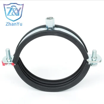 Factory price Heavy Duty Pipe Clamp With Rubber Reinforced Rib