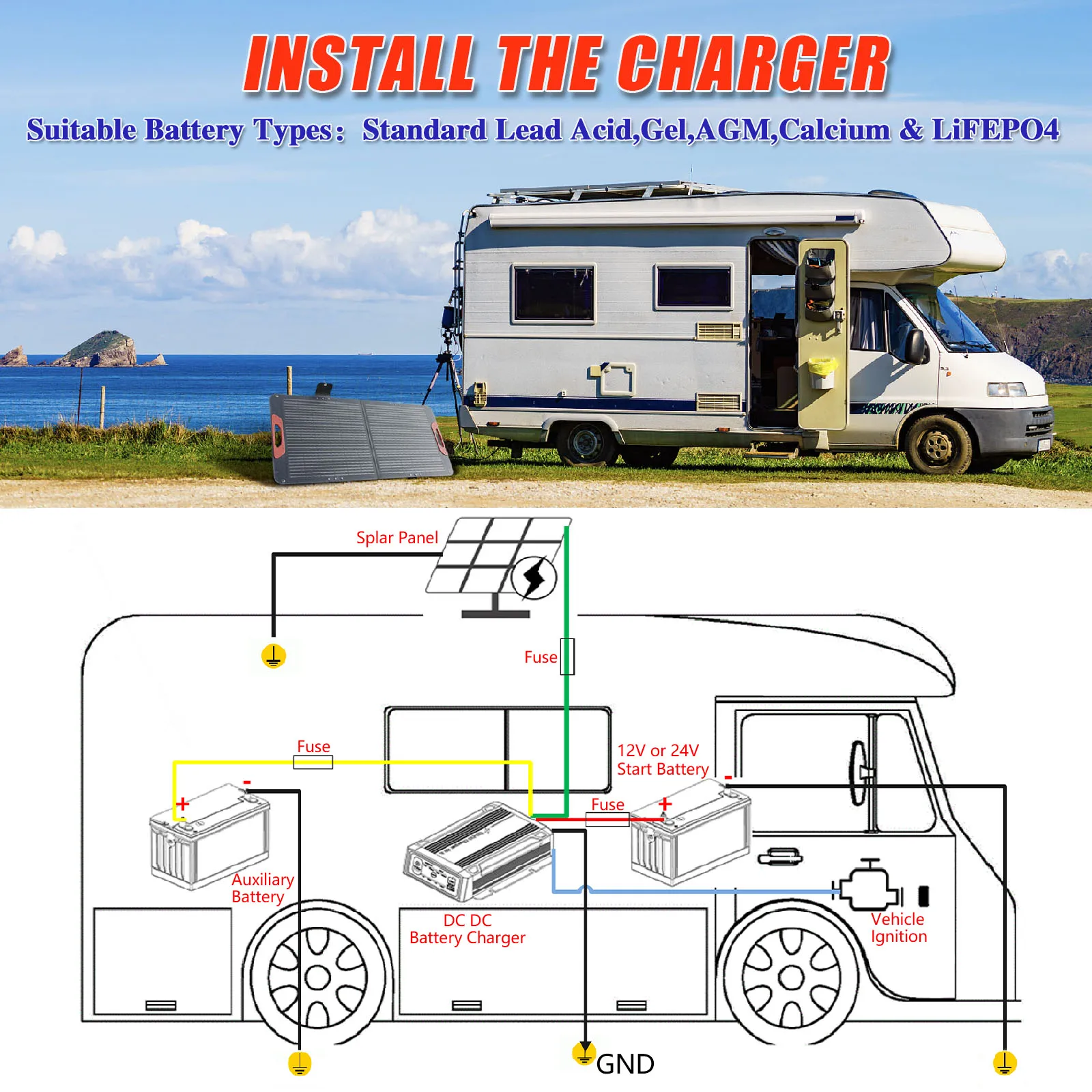 Morden Style Dcdc Dc-Dc Аккумулятор Mppt 12 В двойной 40A с солнечным Gbt Dc зарядным устройством