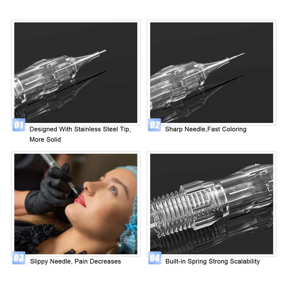 Factory Sale Digital Black Pearl Permanent Makeup Screw Cartridge Tattoo Needles for Eyebrow Lips Tattoo