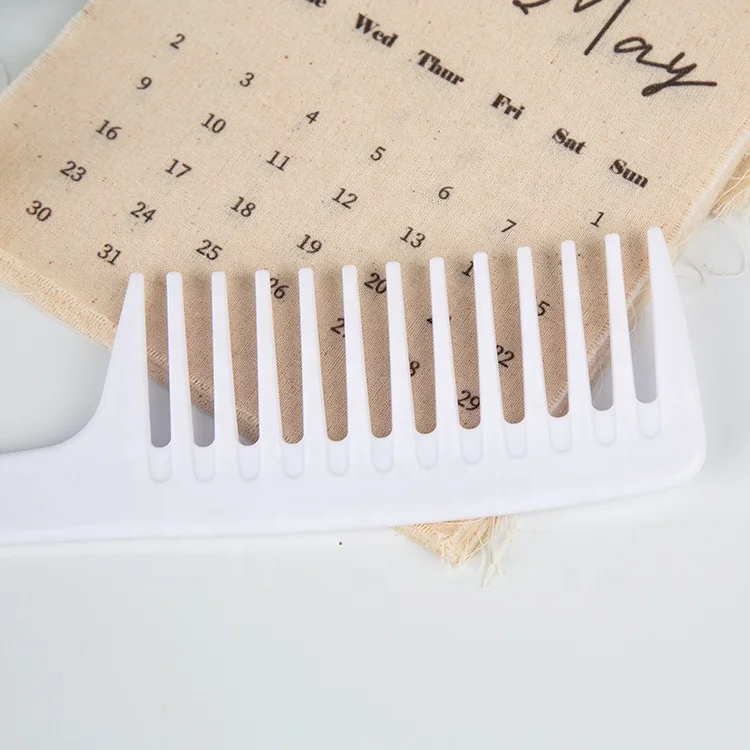 Gloway Manufacturer Oem Hair Styling Tools Plastic White Wide Tooth Hair Comb Brush For Wet or Dry Detangle Hairs