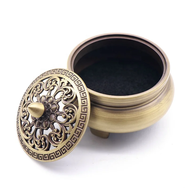 
bronze Incense Burner Vegetation Stove Metal Antique Copper Censer Crafts 