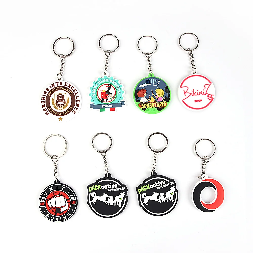 Wholesale Custom 2d/3d Soft Rubber Key Chain Silicone Keyring Plastic PVC Key Holder Chain Personalised Logo Fashion Keychains