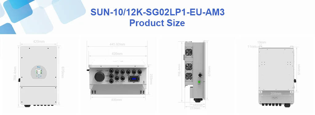 SUN-10K-SG02LP1-EU-AM3 High Quality 10Kw Inverter Inverter Power 230V 220V 50/60 Hz on-grid off-grid Inverter