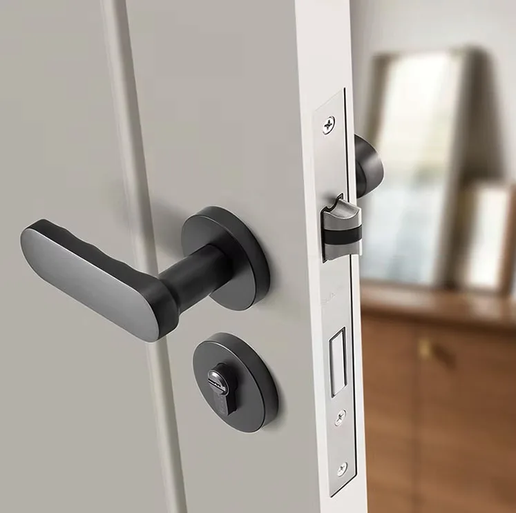 New design Bedroom Family Hotel Professional lever door lock and handle set zinc alloy