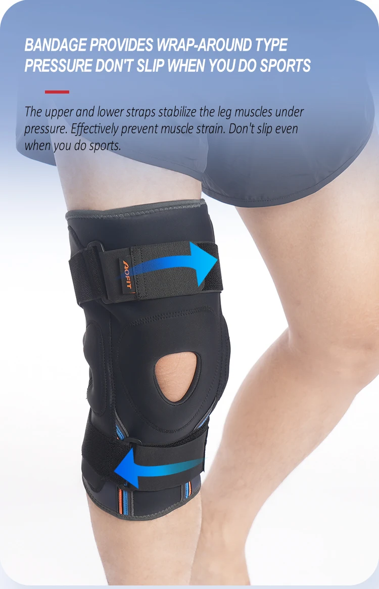 Custom Neoprene Adjustable Weightlifting Stabilize Power Lifting Basketball Knee Guard Support Belt Straps Knee Pad