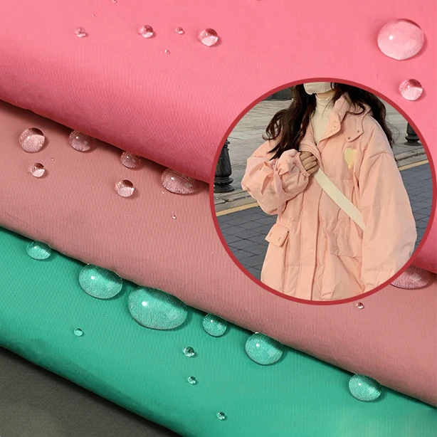 No MOQ waterproof 100% nylon fabric 40D Nylon wrinkle fabric windbreaker outdoor casual wear down jacket fabric