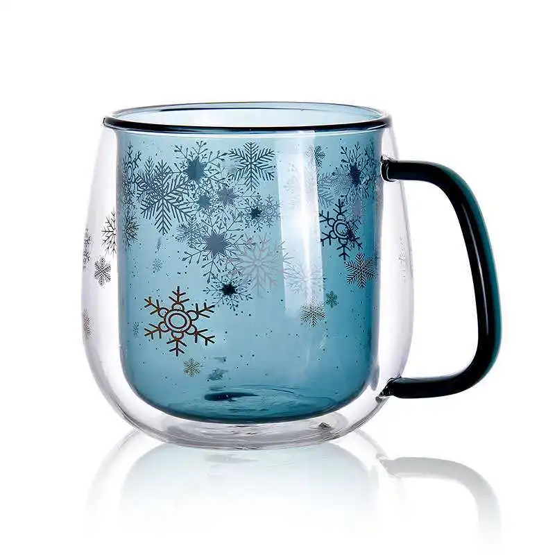 
Amazon Hot Sale Heat Resistant Double Wall Glass Cups For Coffee Cup With Handle Glass 