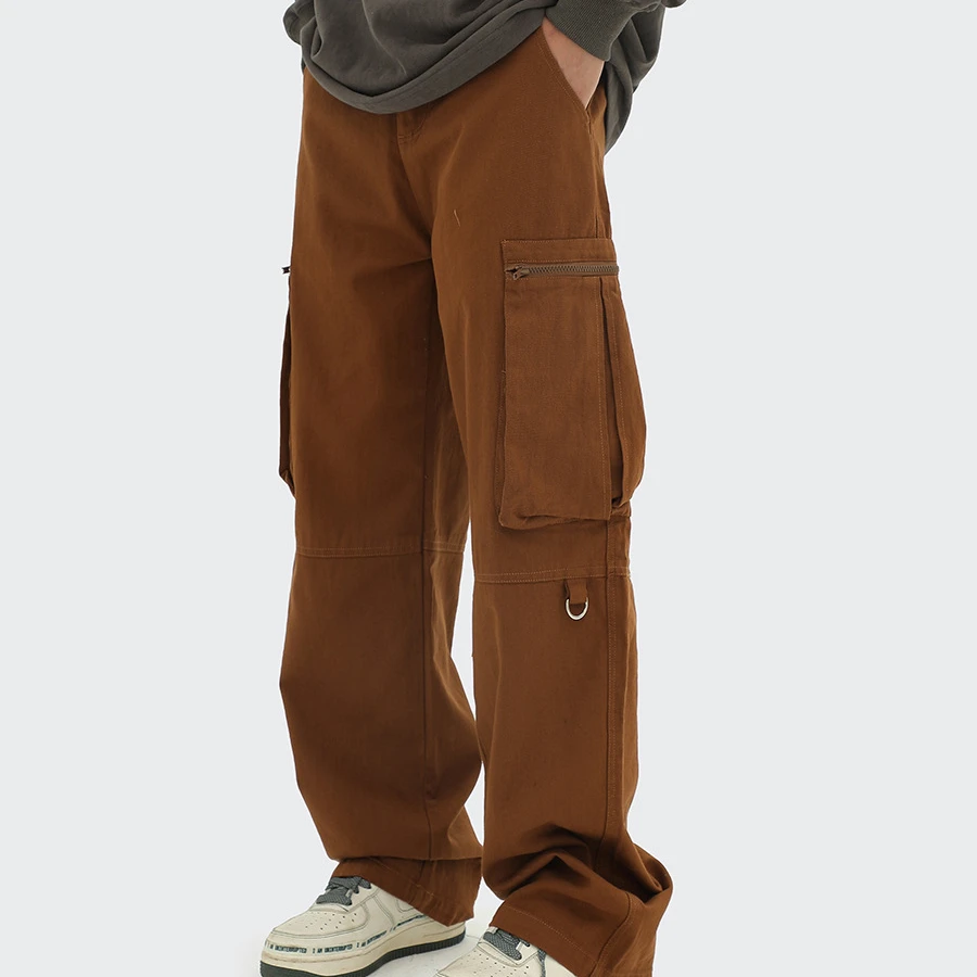 MTR3287 New Arrivals Custom Unisex Oversized Big Zipper Pocket Cargo Pants For Men Women