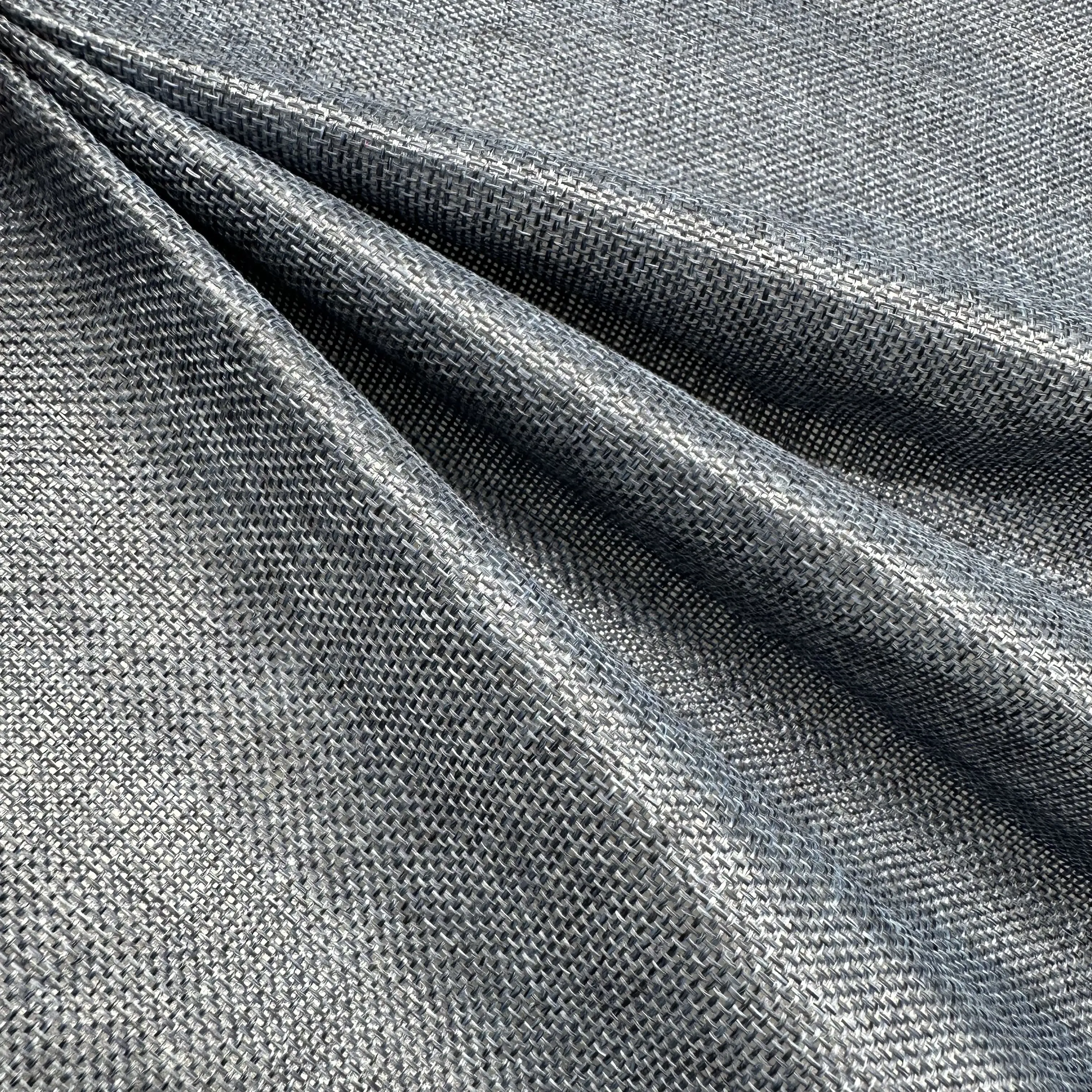 Wholesale Poly Jute Lamination Fabric home textile Linen look upholstery polyester sofa fabric Factory sales