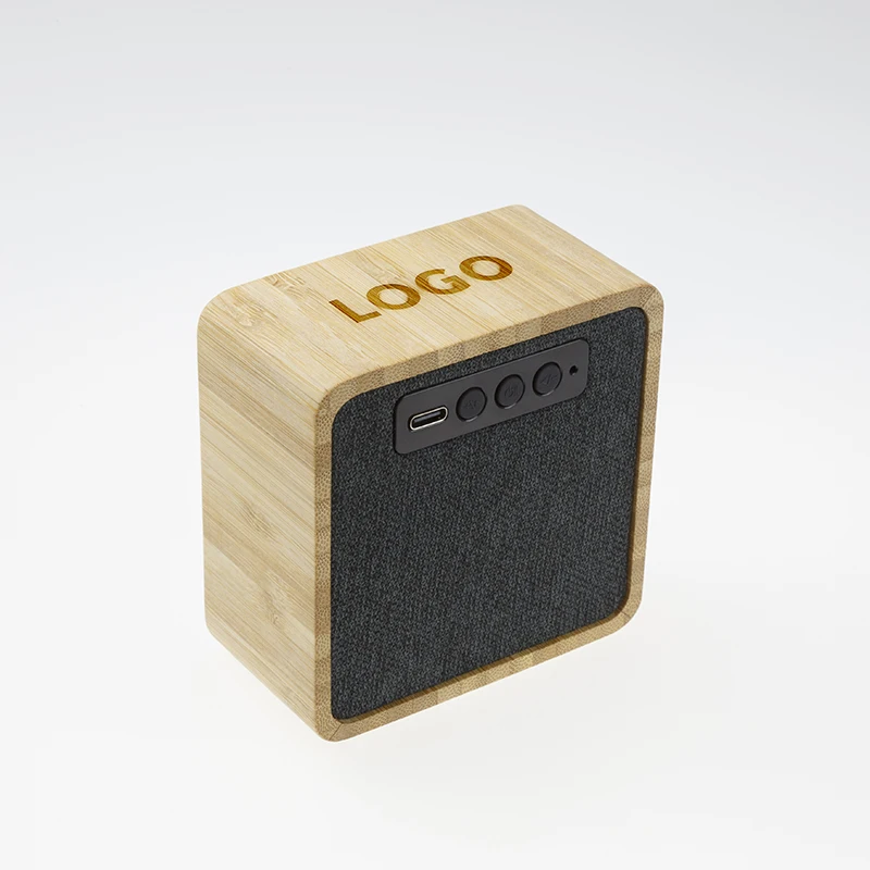 Bamboo 5W Custom Logo Small Mini Speaker Outdoor Powered Solar Bluetooths speaker