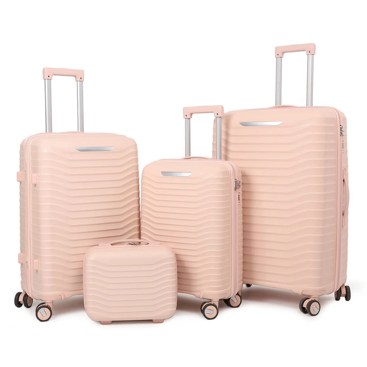Custom Unisex Air Express Leather Travelling Luxury Suitcase Luggage 4 Set of Travel Bags