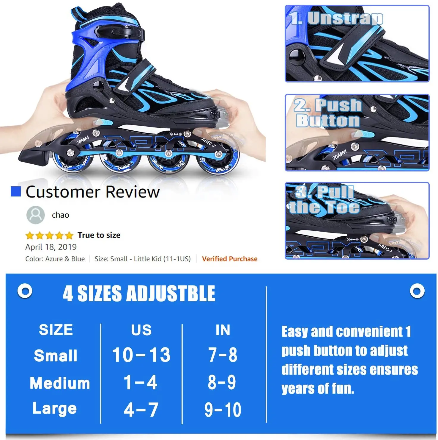Adjustable Inline Skates with Light up Wheels Beginner Skates Fun Illuminating Roller Skates for Kids