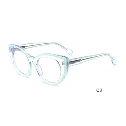 3204 wholesale assembled acetate social media Internet celebrity same modle  transparent  fashional flat mirror glasses frame