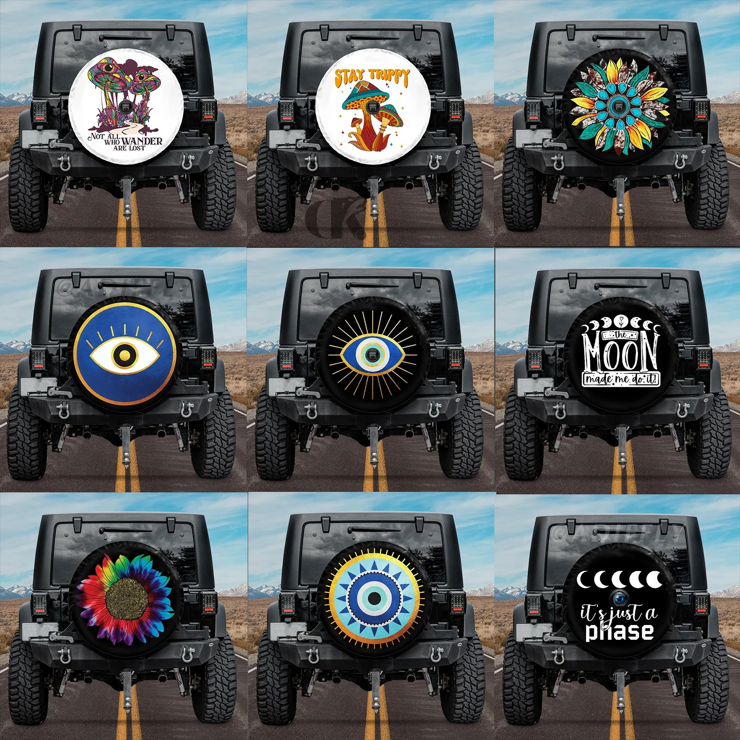 Wholesale Spare Tire Cover With Horse Waterproof Car Storage Bag Car Accessories For Horse Lovers Personalized Tire Protector