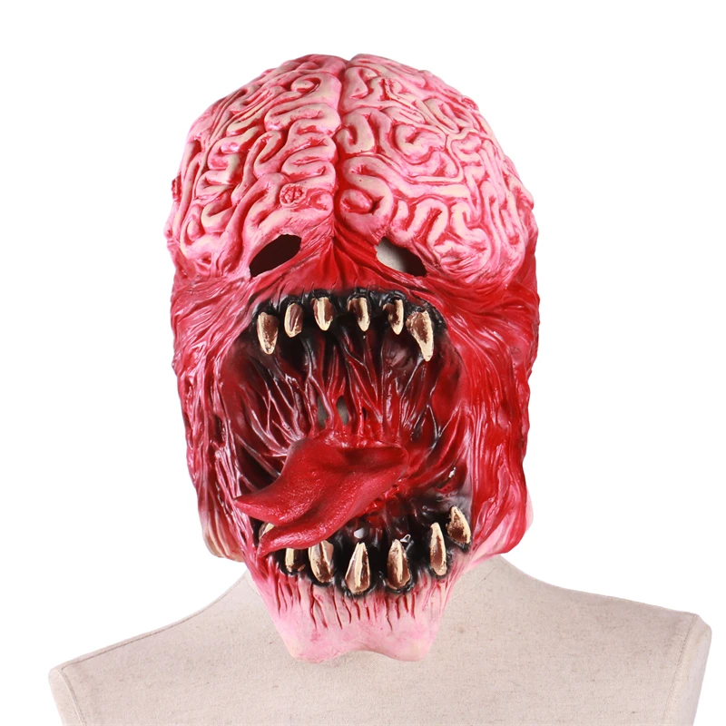 Long tongue Halloween Creepy Zombie Masks Horrible Adult Full Face Horror Evil Bloody fish Big Slit party masks young men