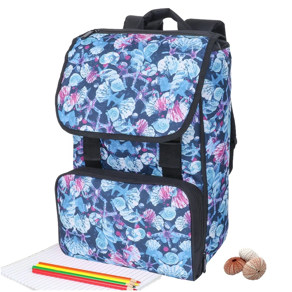 Customized Retro Style High Quality Polyester School Students Bag Unique Floral Backpack for College Teenage Girls