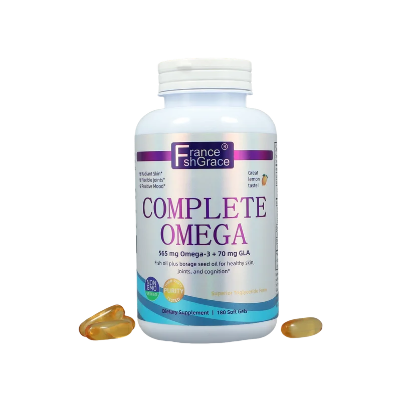 Натуральный полный Omega3 лимонный ароматизатор гели 565 мг Омега-3 здоровая поддержка кожи положительный результат Non-GMO рыбий жир мягкие в капсулах