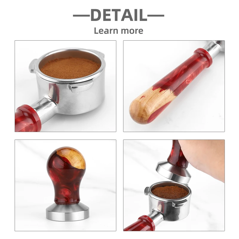 Calibrated Pressure Tamper for Espresso Coffee Tamper Set Resin Handle Stainless Steel Base Espresso Coffee Tamper Set