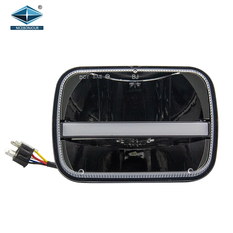 Dot 7x6 5x7 Inch Led Headlights High Low Drl Beam Headlight Replacement For Jeep Wrangler YJ Cherokee XJ