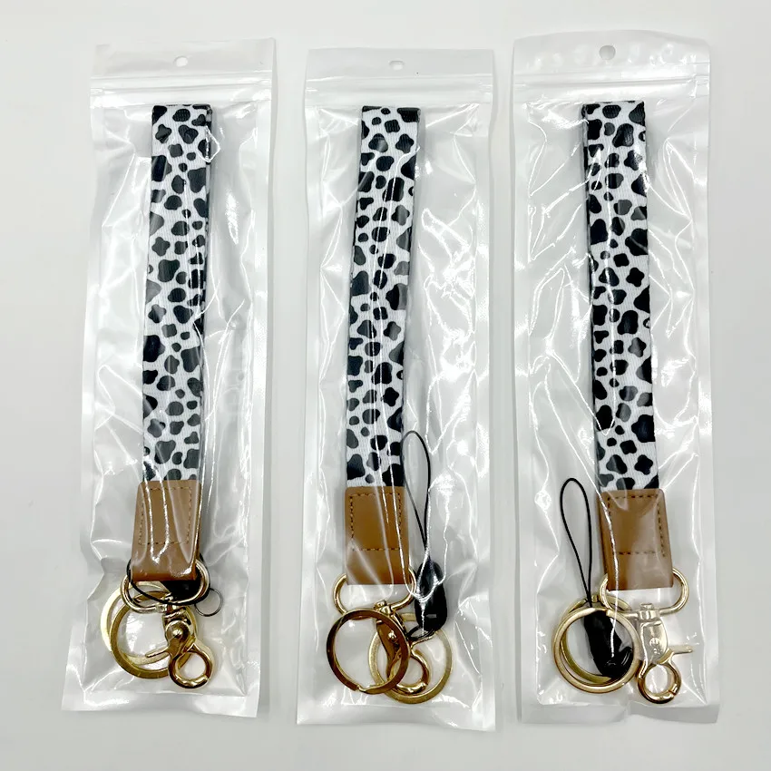 Latest Popular Multi Colors Custom Thick Polyester  Heat Transfer Sublimation Wristlet Keychain Lanyard for key