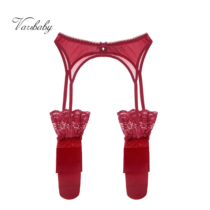 
Varsbaby sexy floral lace fashion transaprent underwear yarn high quality garters+stockings 2 pcs S M L XL XXL 