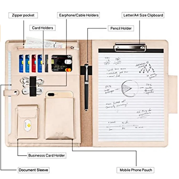 2022 promotional PU leather loose-leaf planner for business 6-rings binder planner  organizer