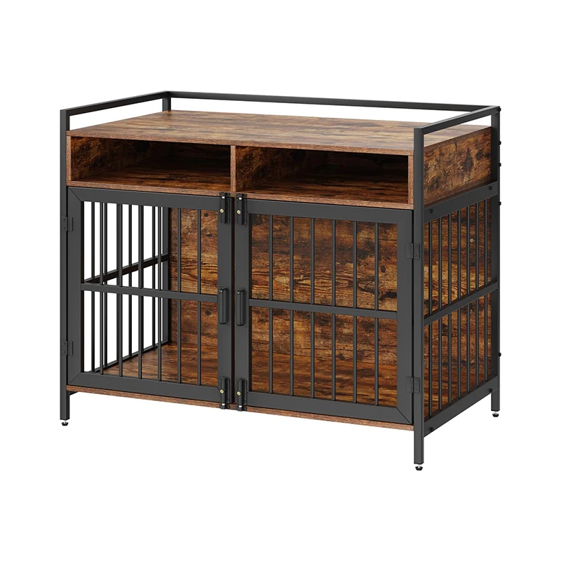 Modern Styled Custom Dog Kennel Breathable Metal Wood Crate Strong Iron Tube Board Plastic Tray Pallet Wholesale Price