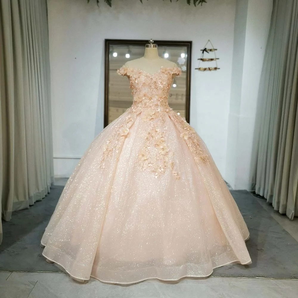 Jancember RL262 Elegance Off Shoulder Flower Ball Gown 15 Quinceanera Dresses