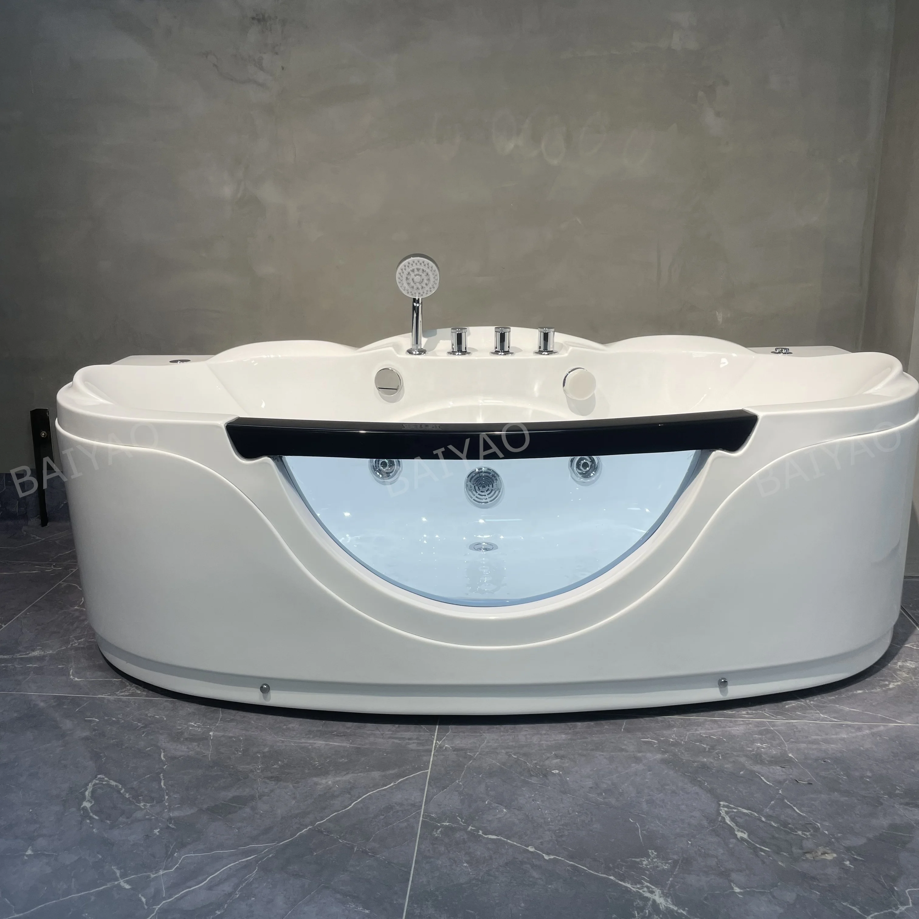 Victorian Garden Jacuzzier Deluxe Double Acrylic Bath With Massage Jets & Colorful LED Display