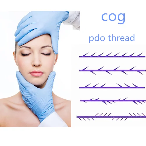 Hot sell cog threads PDO PCL PLLA face lift threads 21g60mm fox eye 19g 21g