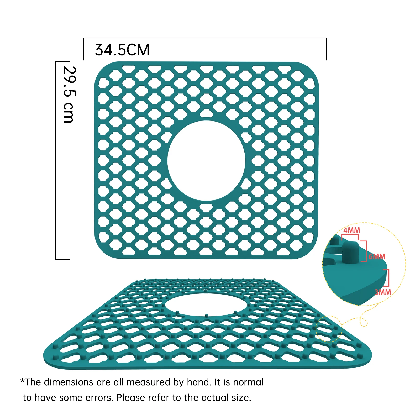Factory 13.58 x11.6 Inch Kitchen Supplies Foldable Non-slip Silicone Drain Pad Hollow Kitchen Sink Pad