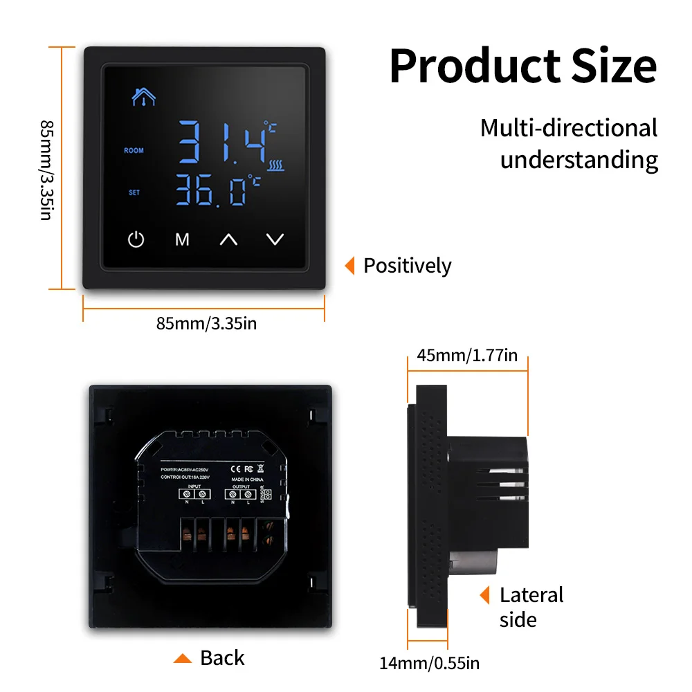 MINCO HEAT Digital Smart Programmable WiFi Underfloor Heating System Control LCD Screen WiFi Room Thermostat