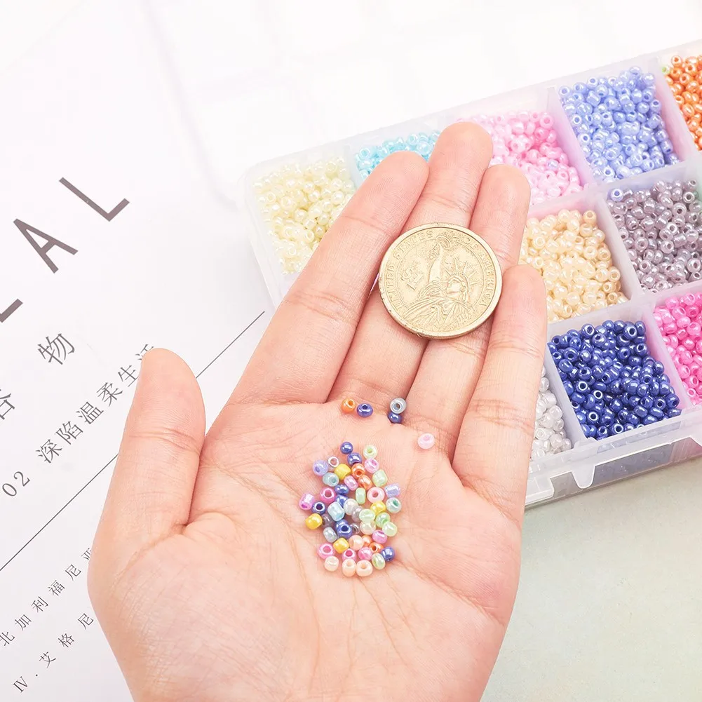 PandaHall 15 color glass small seed beads suit handmade beaded material ornament accessories DIY wholesale boxed beads