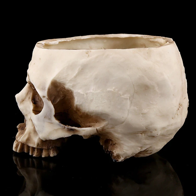 Skull Head Planter Resin Halloween Flower Pot
