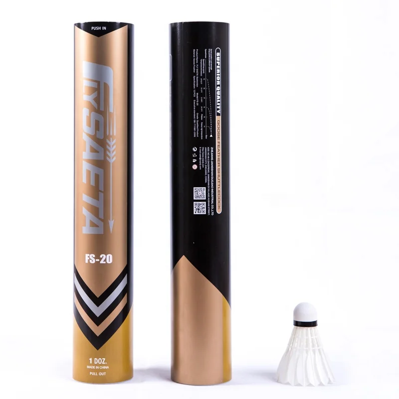 Wholesale Brand High Quality Reasonable Price Goose Feather Badminton Shuttlecocks Fashion White OEM Customized Head Logo Style