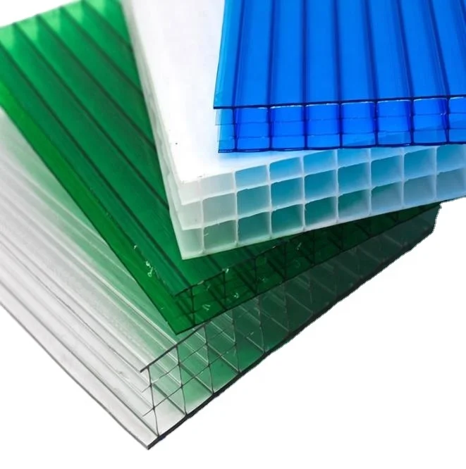Multi color optional high quality polycarbonate hollow board roof shading greenhouse car shed rain shelter plastic sheets