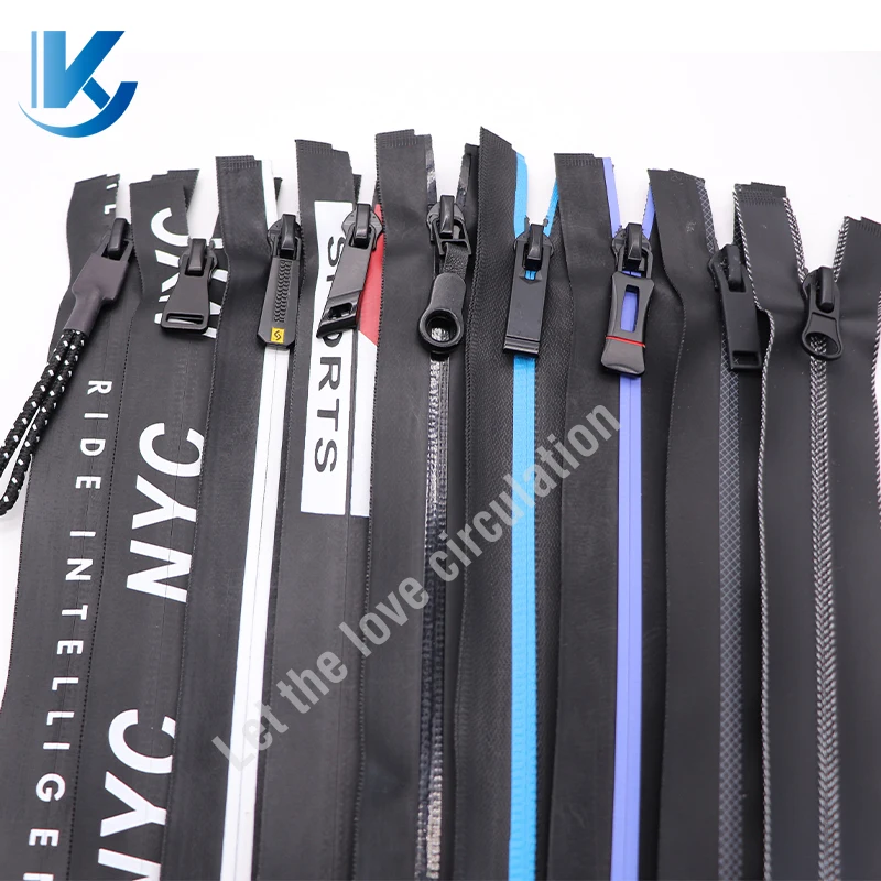 3 #5 #8 #10 # напечатанный логотип с открытым концом, водонепроницаемая зимняя куртка на молнии, водостойкая молния, Водонепроницаемая молния