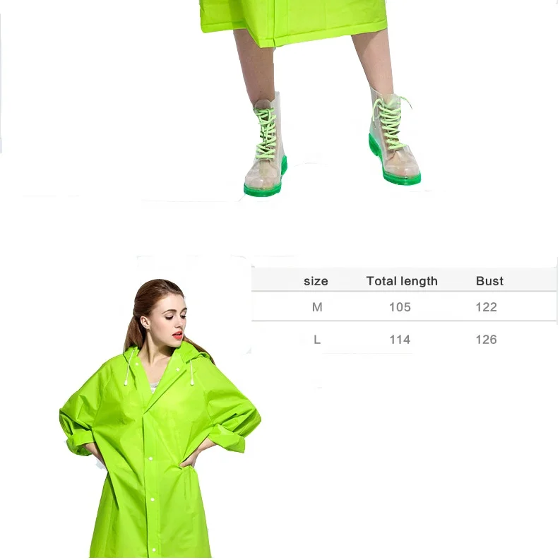 Outdoor Waterproof Riding Clothes PVC Transparent Raincoat Women Men Poncho Hooded Solid color rain coat