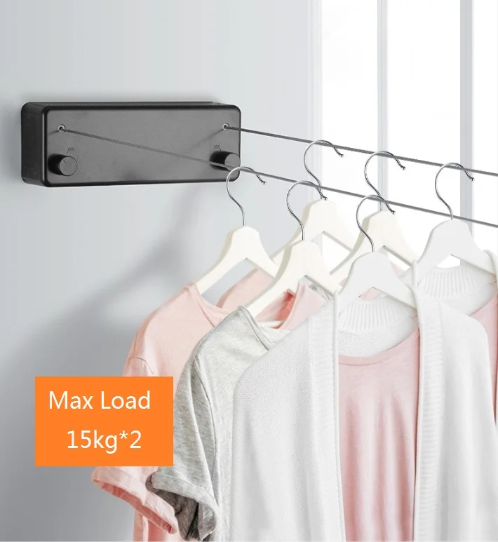 Stainless Steel 4.2m Double Wire Indoor Clothesline Retractable Clothing Apartments Clothesline